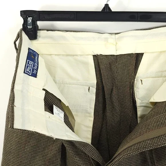 Vtg Polo Ralph Lauren Pants Men's 31x36 Wool Multicolor Stewart Sport Trousers - Picture 7 of 12